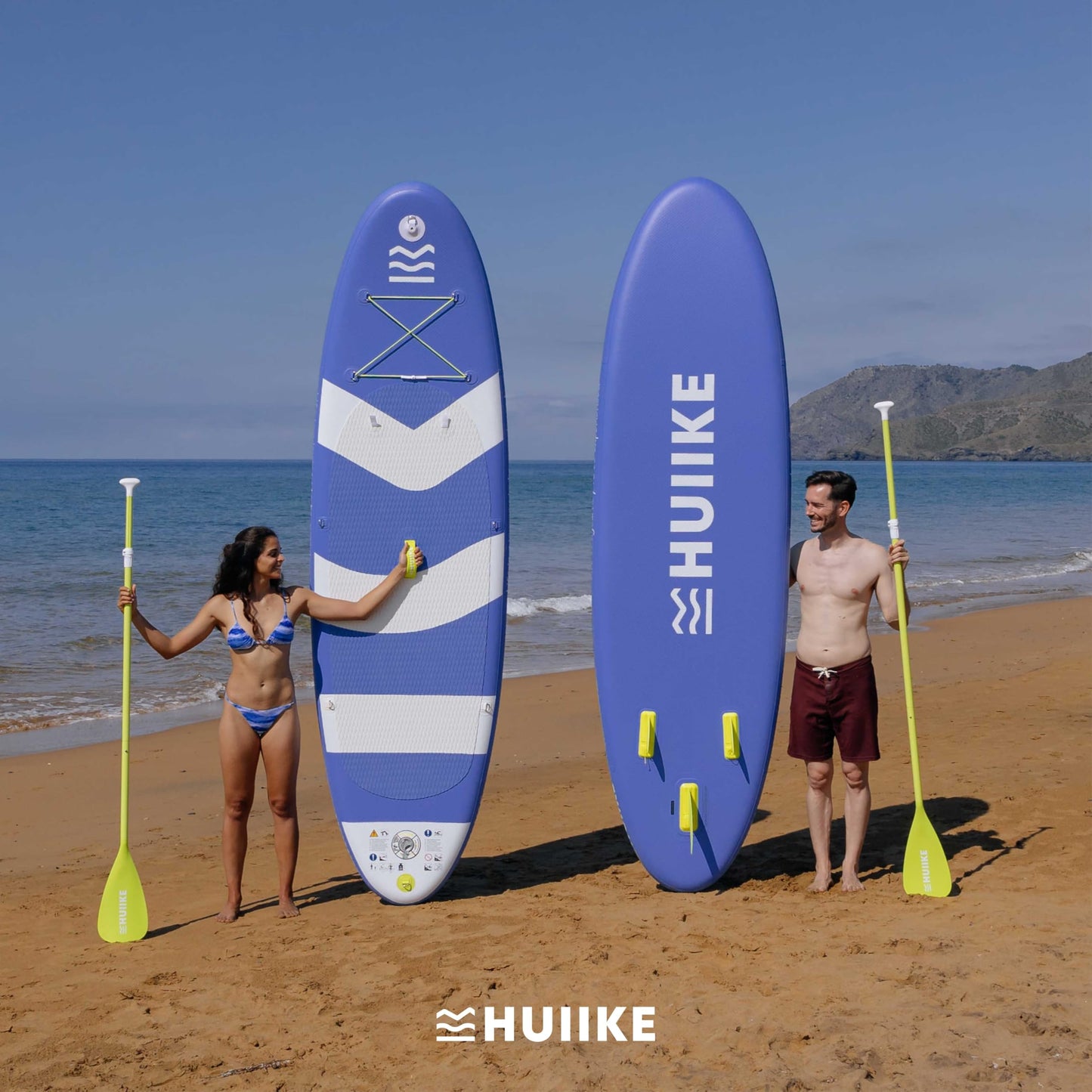 HUIIKE Aufblasbares SUP Board 305×84×15 cm – inkl. Paddel, Finnen & Pumpe – Hohe Stabilität, bis 130 kg belastbar