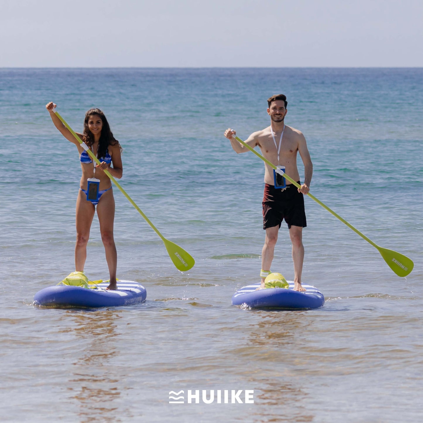 HUIIKE Aufblasbares SUP Board 305×84×15 cm – inkl. Paddel, Finnen & Pumpe – Hohe Stabilität, bis 130 kg belastbar