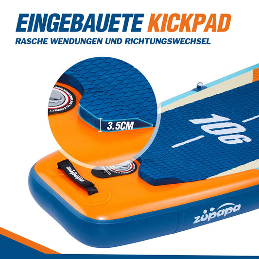Zupapa 323cm Aufblasbare SUP Board Set| Stand Up Paddle Board mit Kajak Sitz | Komplettes Zubehör